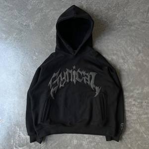 เสื้อฮู้ดผ้าฝ้าย100% สำหรับผู้ชายเสื้อสเวตเตอร์แบบสวมหัวมีฮู้ดพิมพ์ลายตัวอักษรขนาดใหญ่งานตามสั่ง - Product Image 3