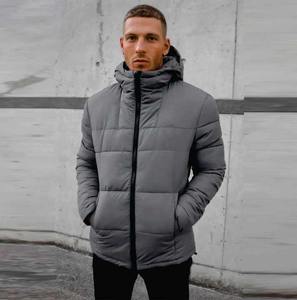 Chaqueta acolchada con forro acolchado burbuja para hombre, diseño personalizado del fabricante OEM 100% poliéster gris con cremallera completa - Product Image 2