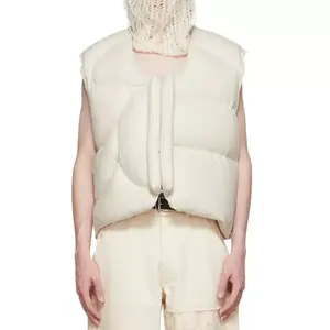 Chaleco acolchado transpirable de alta calidad para hombre, chaleco de plumón de gran tamaño con logotipo personalizado, chaleco ligero de burbujas, ropa de calle de invierno - Product Image 1