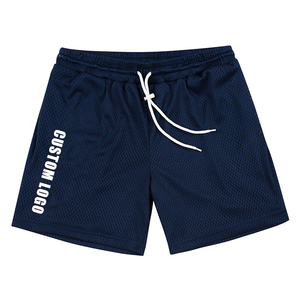2025 Men's XS Size Fitness Shorts Custom Summer Sports Gym Casual Jogger Cotton Polyester <b>Mesh</b> Design Silk Screen Printing Solid - Product Image 2
