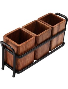 Bulk Quantity Customized Handmade Wood Spoon Holder With Metal Stand in Cheap Price - Product Image 6
