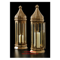 Nicro-ensemble de 3 lanternes en Bronze Antique, décoration intérieure et extérieure, porte-bougie