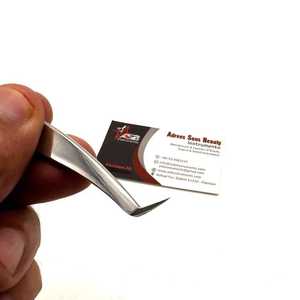 Pinzas para Pestañas de 65 Grados, Acero Inoxidable Plateado, Impresión de Logotipo Personalizado, Pinzas para Extensión de Pestañas OEM - Product Image 6