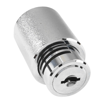 Serrure à poussoir polyvalente de 60 mm avec finition chromée et 2 clés pour bureaux et résidences