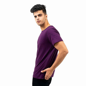 เสื้อยืดแบบสวมหัวคอกลมสำหรับเด็กผู้ชายเสื้อยืดแบบสวมหัวคอกลมแขนสามส่วนทำจากผ้าฝ้ายโพลีเอสเตอร์สีเรียบ - Product Image 5