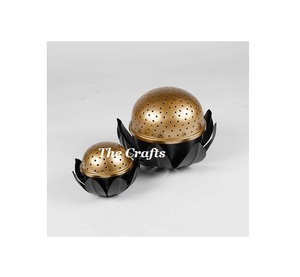 Iron Grey And Gold Color Dukhoor <b>Burner</b> Admirable Design Bakhoor <b>Oil</b> <b>Burner</b> Set Of Two Different Size <b>Burner</b> - Product Image 3