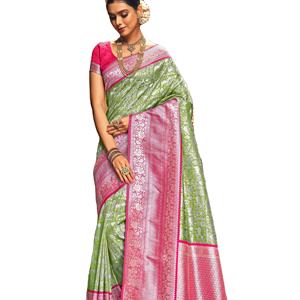 EL ÚLTIMO DISEÑADOR HERMOSO RICO PALLU JACQUARD TRABAJA EN TODO EL SAREE. - Product Image 1
