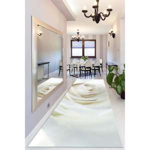 White Rose Printed <b>Rug</b> - Luxury, Minimal, Personalized, Soft, Non Slip,<b>Chenille</b> <b>Rug</b> - Product Image 4