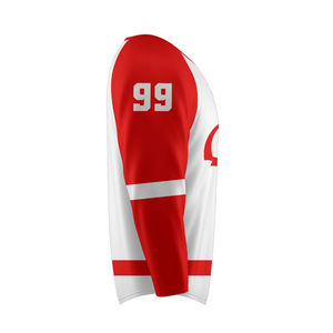 Maillot de hockey sur glace personnalisé, uniforme d'équipe, service OEM, séchage rapide, 100% polyester, évacuation de l'humidité, logo brodé, noms d'équipe personnalisés - Product Image 4