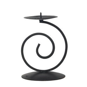 Portavelas de pilar de hierro dorado - Product Image 2