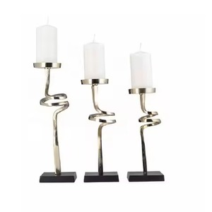 Unique Design <b>Candlestick</b> Metal Knot Pillar Candle Holder <b>Brass</b> Wedding Centerpiece Candle Holder Candle Stand - Product Image 3