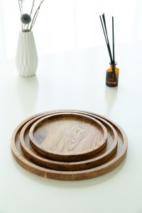 Bandeja de Madera Pulida de Grado Alimenticio con Asa para Platos de Cena, Venta Caliente de Fábrica de Decoración - Product Image 6