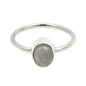 Magnifique bague de tous les jours pour elle 925 argent Sterling naturel arc-en-ciel pierre de lune classique bague faite à la main bijoux fins Inde - Product Image 1