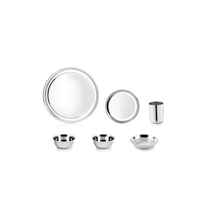 Assiette de dîner de nourriture d'acier inoxydable de restaurant assiette de chargeur en métal de forme ronde à vendre produit - Product Image 3