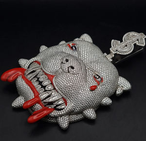 Custom VVS Moissanite Pendant with 925 Silver Iced Diamond Link Chain Pass Diamond Tester Hop Hop Face for <b>Men</b> <b>Jewelry</b> - Product Image 3