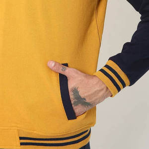 Personalized Men's Letterman Baseball Jacket Yellow Varsity Graffiti TS Pattern Chenille Patch Canvas <b>Fabric</b> Stitched Jacket - Product Image 6