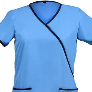 ชุดเสื้อกางเกงสำหรับโรงพยาบาลชุดเสื้อขัดคอวีมีกระเป๋า - Product Image 3