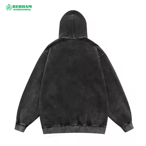 Sweat à capuche unisexe de haute qualité en coton 100% lavé à l'acide, coupe classique, en molleton/éponge française, respirant, séchage rapide, streetwear - Product Image 1