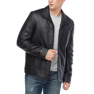 Chaqueta de piel de oveja a la moda personalizada para hombre al mejor precio, cuello levantado y tela de lona hecha en Pakistán - Product Image 4