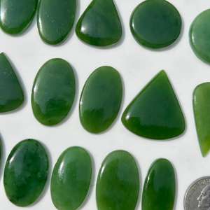 Lote de cabujón de jade nefrita natural, lote de piedras preciosas sueltas de jade nefrita de alta calidad, forma y tamaño mezclados para la fabricación de joyas - Product Image 3
