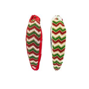 Bandeaux ornés à la main décontractés et polyvalents perlés sur le thème de Noël Jolis bandeaux à nœuds géométriques - Product Image 1