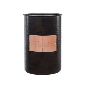 Classic Removable Cutlery Holder Kitchen <b>Utensils</b> with Hammered Design Metal Sheer Copper Plating <b>Utensil</b> Storage - Product Image 1
