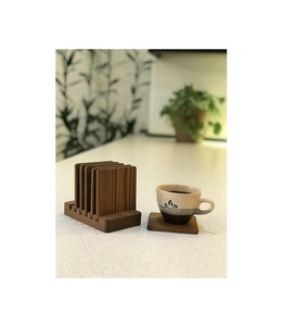Durable Classic Wooden Coasters Enhancing Tabletop <b>Aesthetics</b> with Natural Grain Patterns Drink Stain Prevention - Product Image 3