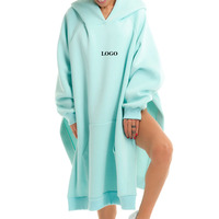 2026 Übergrößen Baumwoll-Langarm-Schwergewichts-Pullover-Hoodies für Damen mit Stickerei & Logo-Frontdesign