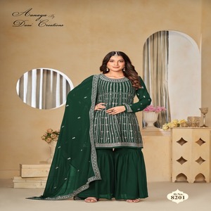 Colección Premium Faux Georgette con bordado Salwar Suit Mujer Fabricante de moda de la India a la tarifa más baja - Product Image 1