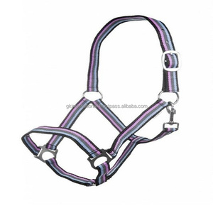 Sangle en nylon de concepteur de qualité supérieure Épais licou de cheval en nylon à double pli en pleine taille d'épi avec quincaillerie en nickel réglable - Product Image 6