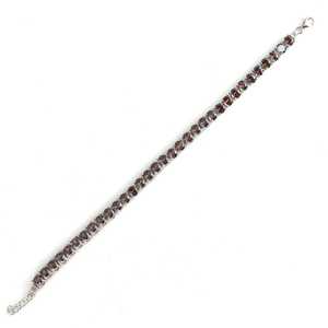 Pulsera Redonda de Plata de Ley 925 con Piedra de Topacio Místico, Chapada en Rodio, Oro Rosa, Diamante, Perla y Cuarzo, Joyería de Oro - Product Image 2