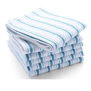 Prix usine vente en gros conception personnalisée 100% coton biologique gaufré torchon forte absorption d'eau couleur unie GOTS cuisine sèche - Product Image 4