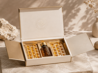 Boîte cadeau personnalisée de luxe en forme de livre, en papier artistique gaufré avec dorure à chaud, impression UV, pour compléments alimentaires, flacons de vitamines et capsules, idéale pour les fêtes.