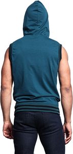 Custom Printed <b>Sleeveless</b> <b>Hoodie</b> Vest <b>Men</b> Quick Dry Summer Outdoor Gym Wear Workout Fitness Tank Tops Mesh Sublimation Blank - Product Image 3