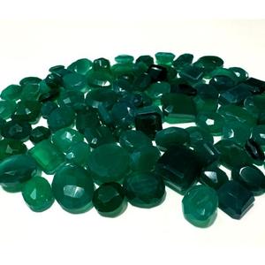 Piedra Preciosa de Ónice Verde Natural Facetada, Mezcla de Formas y Tamaños, Pulida por Ambos Lados, Cabujón de Ónice Verde Suelto para la Fabricación de Joyas - Product Image 4