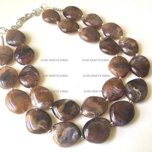 Nouveaux modèles de bijoux personnalisés, collier de perles de résine en bois pour femmes, mode pour femmes - Product Image 2