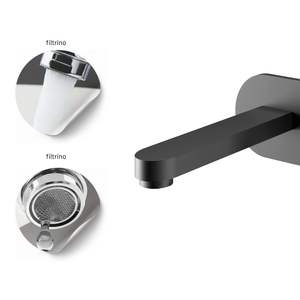 Age Series rubinetto lavabo monocomando a parete opaco nero confezione da 1 Design incorporato - Product Image 4