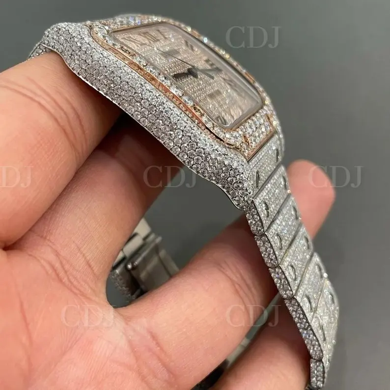 Custom Luxury Iced out Automatic Mechanical VVS Lab Grown Diamond Bust Down Designer Watch For Men and Ladies Wholesaler India