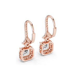ต่างหูเพชรทรง Asscher Cut น้ำหนัก 2.598 กะรัต ความใส VVS-VS สี EF  ทอง 18KT, 14KT, 10KT และเงิน 925 สีโรสโกลด์, สีเหลือง, สีขาว - Product Image 6