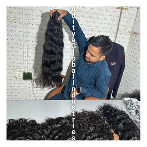 EXPORTATEUR DE CHEVEUX HUMAINS DE PERRUQUE INDIENNE VIERGE BRUTE et VENDEUR DE CHEVEUX FOURNISSEUR INDE CHEVEUX ONDULÉS NATURELS - Product Image 1