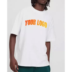 Venta al por mayor Heavy GSM 100% algodón lavado ácido hombres Hip Hop camisetas de secado rápido de gran tamaño de manga corta estilo Casual con diseño en blanco - Product Image 1
