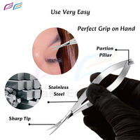 Bahasa Pro Ciseaux à cils avec logo personnalisé au plasma noir Ciseaux à ressort pour sourcils et micro ciseaux professionnels pour couper les ongles des cuticules