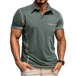 Camiseta de Verano Informal de Manga Corta con Bolsillo, Estampada, de Gran Tamaño, 100% Algodón, Antiarrugas, Color Personalizado para Hombre - Product Image 1