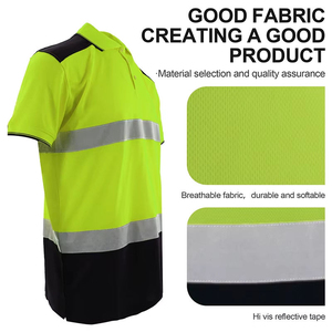 เสื้อโปโลแขนสั้นสำหรับผู้ชายเสื้อทำงานผ้าตาข่ายมองเห็นได้ชัดเจนพร้อมโลโก้ตามสั่ง - Product Image 2