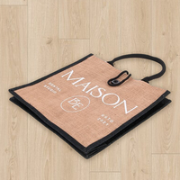 Sac fourre-tout en jute personnalisé, réutilisable, en lin naturel et toile de jute, idéal pour la plage et le shopping – Vente en gros