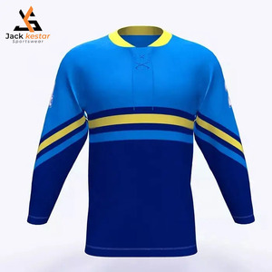 เสื้อฮอกกี้น้ำแข็งแบบซับลิเมชั่น ดีไซน์ใหม่ปี 2025 ผลิตจากโพลีเอสเตอร์ 100%  สามารถปรับแต่งได้สำหรับผู้ชาย พร้อมบริการพิมพ์ลายเสื้อฮอกกี้น้ำแข็ง - Product Image 1