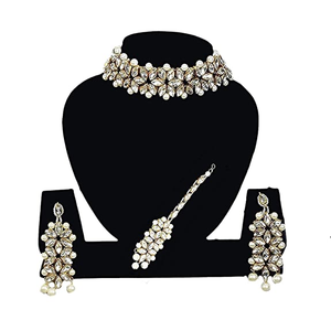 Full Combo Long Vintage Choker Necklace <b>Set</b> with Marquise Cut Zircon or <b>Pearl</b> Gold Plated Fine <b>Jewelry</b> for Wedding or Gift - Product Image 4