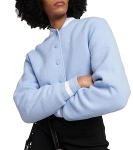 Veste universitaire courte en laine pour femmes Vintage Baseball Style Bomber Linen College Letterman Design hiver approprié brut - Product Image 4