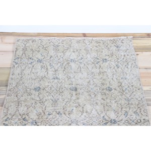 Tapis de 2,6 x 4,9 pieds, petit tapis vintage, tapis beige, tapis floral - Product Image 4