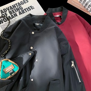 แจ็กเก็ตเบสบอลแนวสตรีทฮิปฮอปสำหรับผู้ชายเสื้อโค้ทโอเวอร์ไซส์เครื่องแบบนักศึกษาแจ็คเก็ตทรงหลวมสไตล์มหาวิทยาลัย - Product Image 2